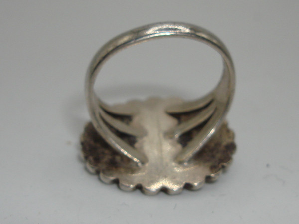 Vintage Navajo Sterling Silver & Jade Ring, Size 5