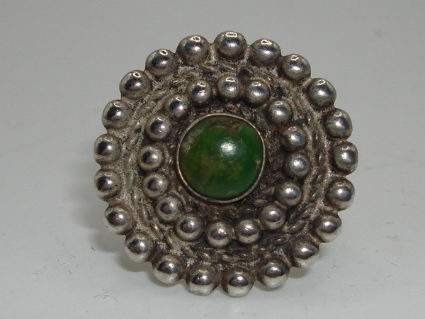 Vintage Navajo Sterling Silver & Jade Ring, Size 5