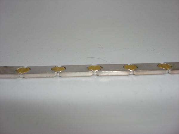 Italian Sterling Silver & Gold Plated Screw Bracelet, 7” (Mint Condition)