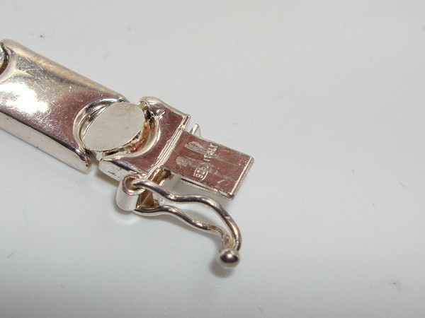 Italian Sterling Silver & Gold Plated Screw Bracelet, 7” (Mint Condition)