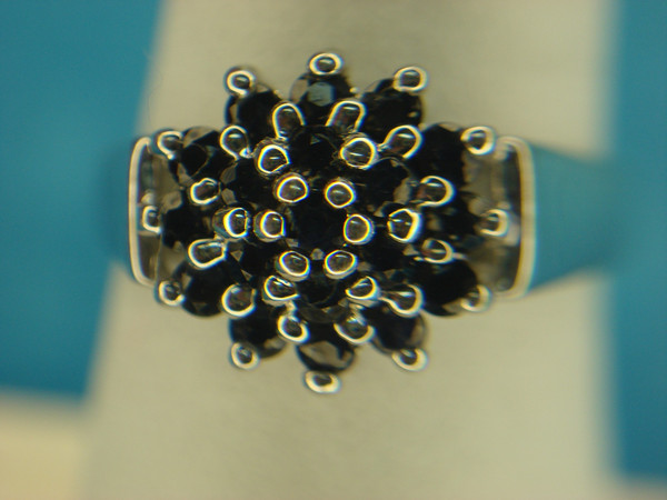 Elegant Sterling Silver Ring with Dark Blue Topaz - Size 6 3/4