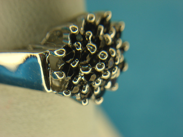 Elegant Sterling Silver Ring with Dark Blue Topaz - Size 6 3/4