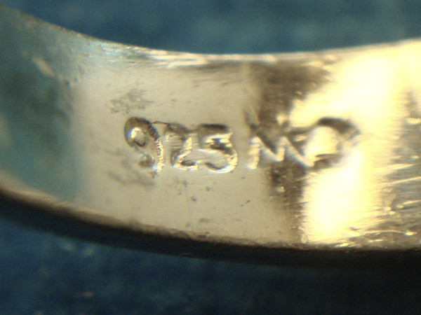 Stunning Sterling Silver Filigree Ring with Blue Stone (Size 9)