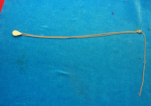 Avon Gold Tone Necklace with Faux Amethyst Pendant | 16-20 Inch Chain