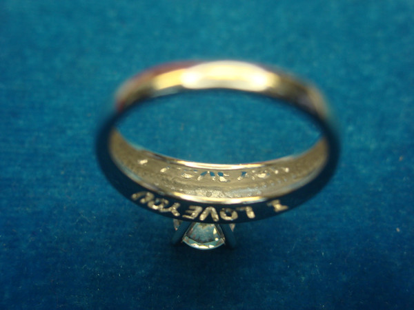 Sterling Silver 'I Love You' Ring with Simulated Diamond - Size 7