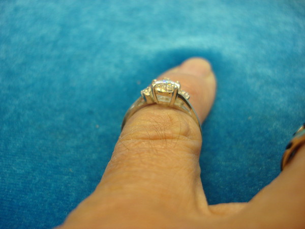 Sterling Silver Ring with Sparkling Simulated Diamond & Accent Stones - Size 7