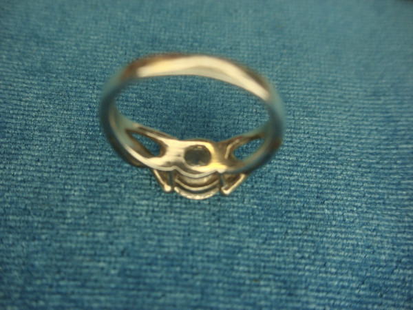 Sterling Silver Ring with Large Round Cubic Zirconia (CZ) - Size 7