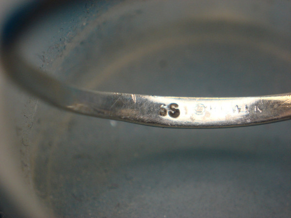 Petite Sterling Silver Cross Ring with Sim Diamond, Size 8 (Pre-owned)