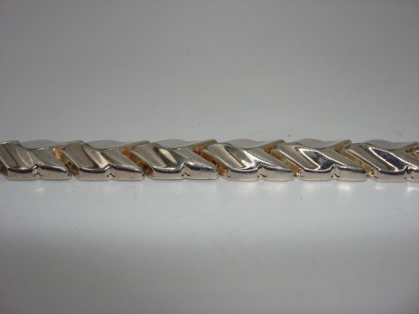 Authentic Milor Italy Sterling Silver Chevron Link Bracelet - 7.5 inch
