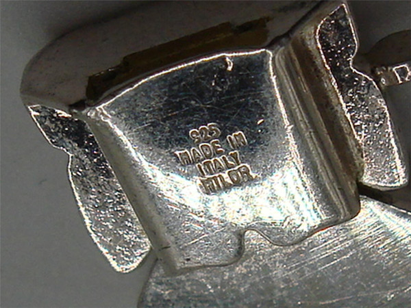 Authentic Milor Italy Sterling Silver Chevron Link Bracelet - 7.5 inch