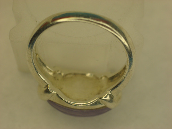 Stunning Sterling Silver Lavender Jade Ring - Size 7