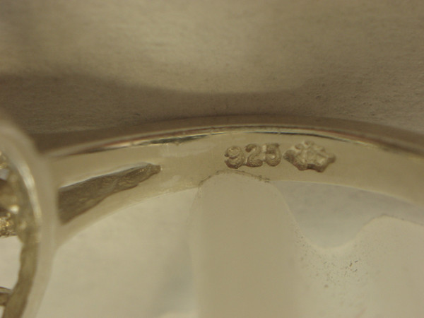 Genuine Opal & Sapphire Sterling Silver Ring (Size 7) - Pre-Owned