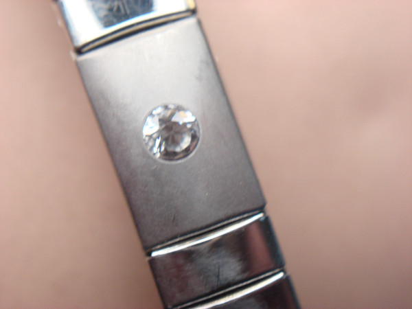 Milor Stainless Steel & 14K Yellow Gold Stretch Bracelet with CZ Stones - Italian Design