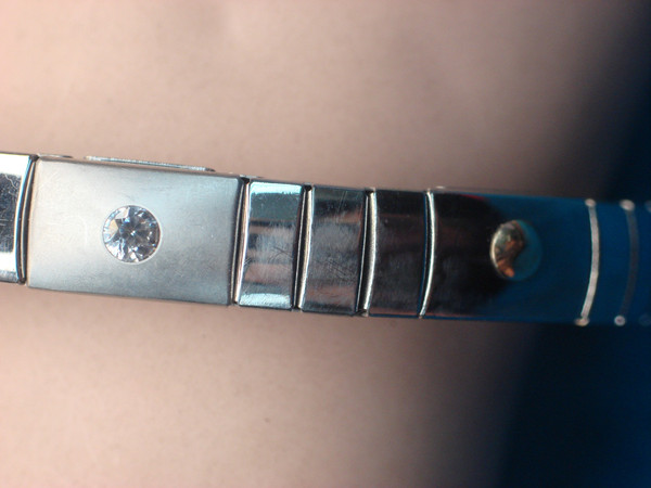 Milor Stainless Steel & 14K Yellow Gold Stretch Bracelet with CZ Stones - Italian Design