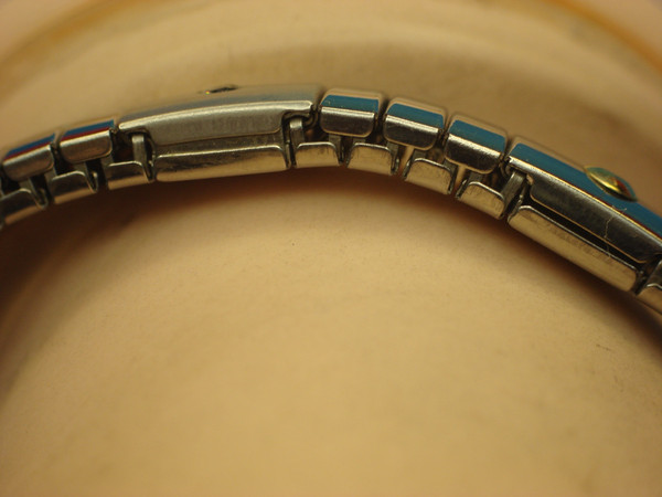 Milor Stainless Steel & 14K Yellow Gold Stretch Bracelet with CZ Stones - Italian Design