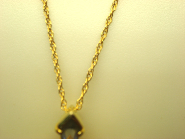 Gold Vermeil Cross Necklace with Blue Stones | Sterling Silver Chain | 18 Inch