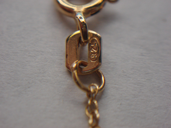 Gold Vermeil Cross Necklace with Blue Stones | Sterling Silver Chain | 18 Inch