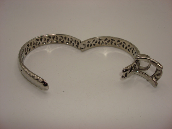 Elegant Stainless Steel & CZ Hinged Bangle Bracelet & Ring Set (Size 6)