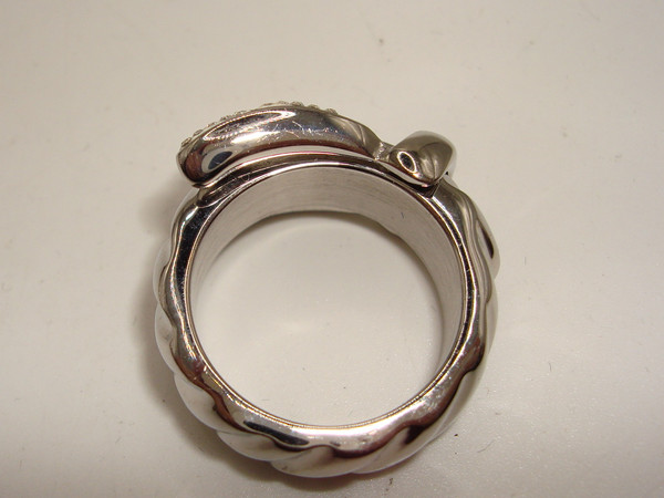 Elegant Stainless Steel & CZ Hinged Bangle Bracelet & Ring Set (Size 6)