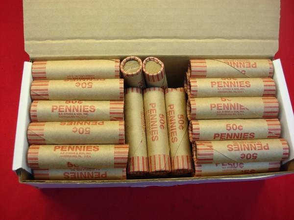 50 Bank-Wrapped Rolls Vintage US Wheat Cents - Rare Finds & Treasures!