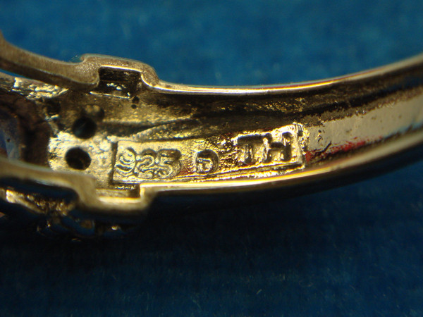 Sterling Silver Ring with Pink & Clear Stones - Size 8, Pre-Owned