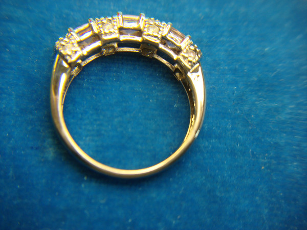 Sterling Silver Ring with Pink & Clear Stones - Size 8, Pre-Owned