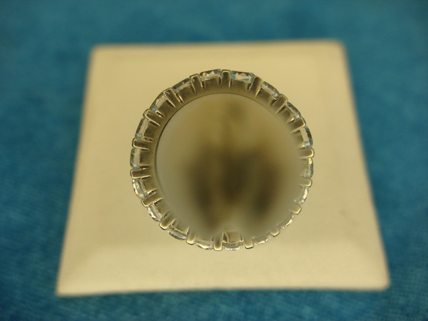 Sterling Silver Round Simulant Diamond Band Ring Size 6 1/4 - Pre-Owned