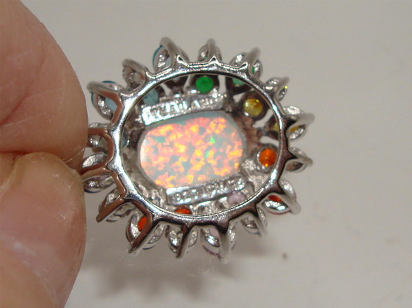 Stunning JCM Sterling Silver & Opal Pendant with CZ Accents | 925 Silver, Near Mint