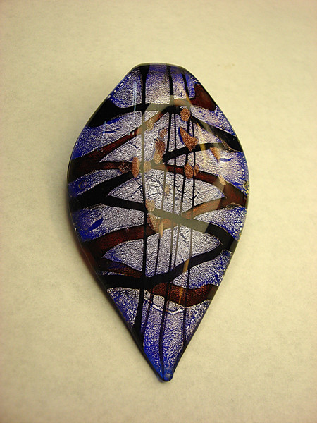 Hand Blown Murano Glass Leaf Pendant Necklace - Statement Jewelry Gift