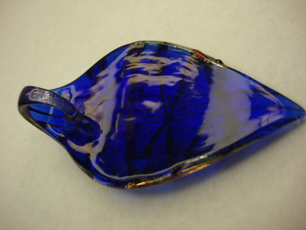 Hand Blown Murano Glass Leaf Pendant Necklace - Statement Jewelry Gift