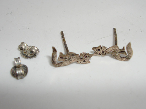 Vintage Sterling Silver Cat Earrings | Adorable Estate Find (925)