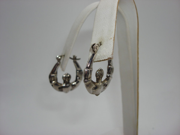 Vintage Irish Sterling Silver Claddagh Earrings (925 RSE) -  Authentic & Lightweight