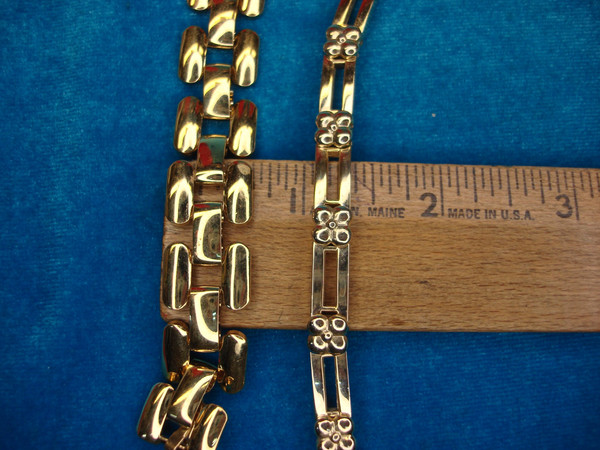 Vintage Gold Tone Bracelets Set - Estate Sale Find - 7.5 Inch