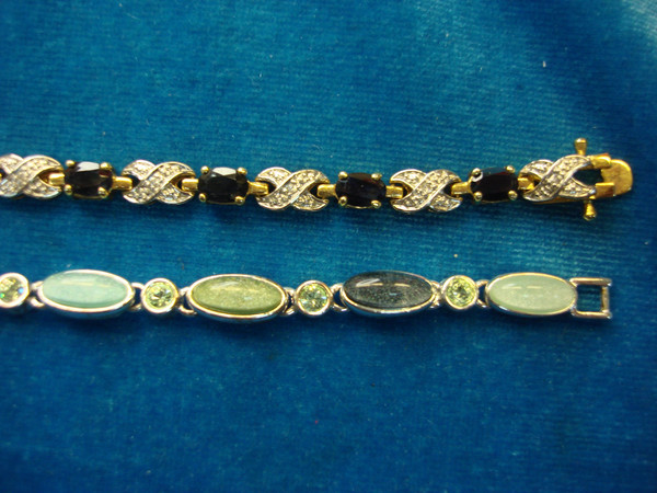 Vintage 7 Inch Bracelet Set - Silver Tone & Gold Vermeil