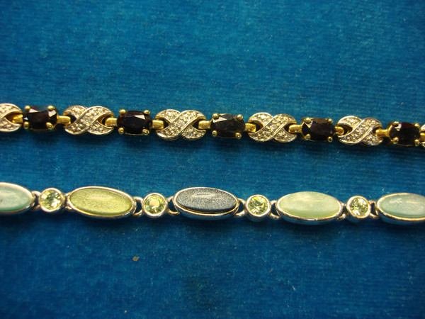Vintage 7 Inch Bracelet Set - Silver Tone & Gold Vermeil
