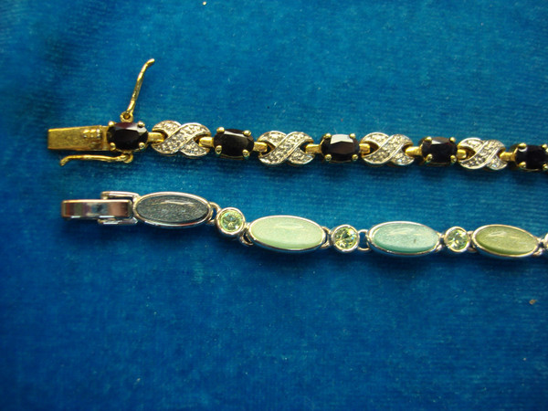 Vintage 7 Inch Bracelet Set - Silver Tone & Gold Vermeil