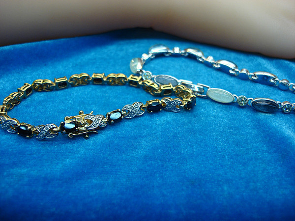 Vintage 7 Inch Bracelet Set - Silver Tone & Gold Vermeil