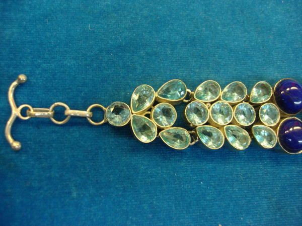 Vintage 7 Inch Bracelets Set: Gold Vermeil & Silver Tone w/ Stones