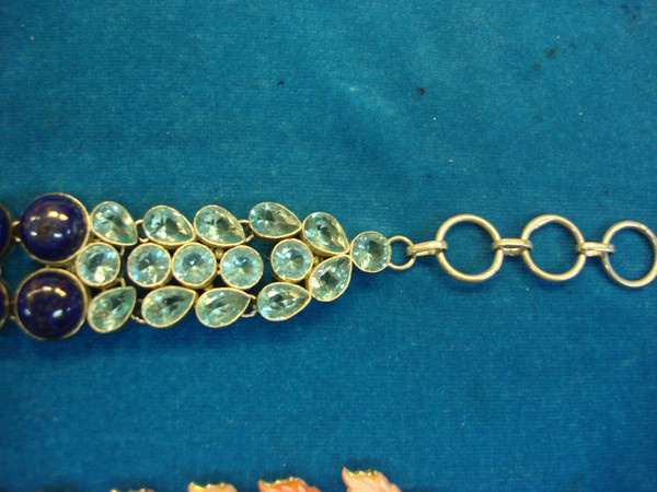 Vintage 7 Inch Bracelets Set: Gold Vermeil & Silver Tone w/ Stones