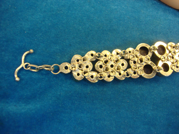 Vintage 7 Inch Bracelets Set: Gold Vermeil & Silver Tone w/ Stones