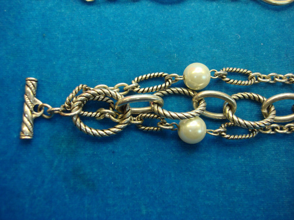 Vintage Silver Tone Bracelets Set - Avon & Substantial Design, Size 7-8 & 8-9