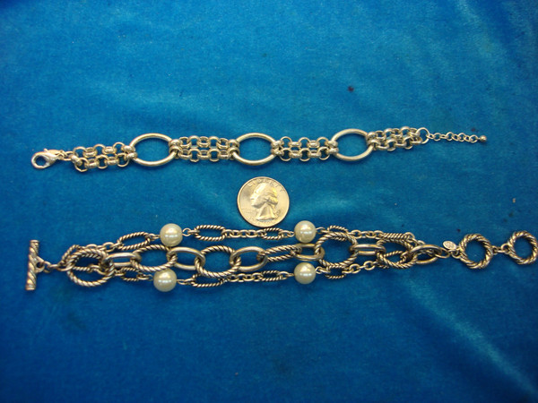 Vintage Silver Tone Bracelets Set - Avon & Substantial Design, Size 7-8 & 8-9