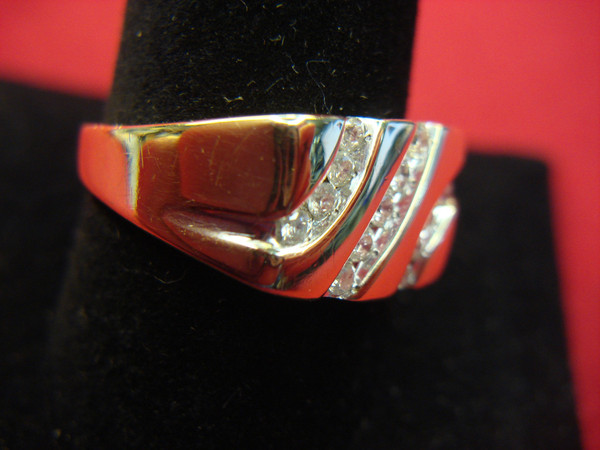 10K Yellow Gold Men's Diamond Ring - 1/2ctw Sparkle, Size 10 3/4