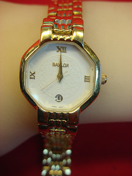 Vintage Baylor Ladies Quartz Watch - Octagonal Gold-Tone Case - 25 Year Service Award