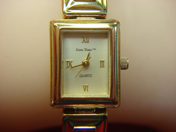 Gemstone Ladies Quartz Watch - Citrine & Aqua Bracelet, Estate Find