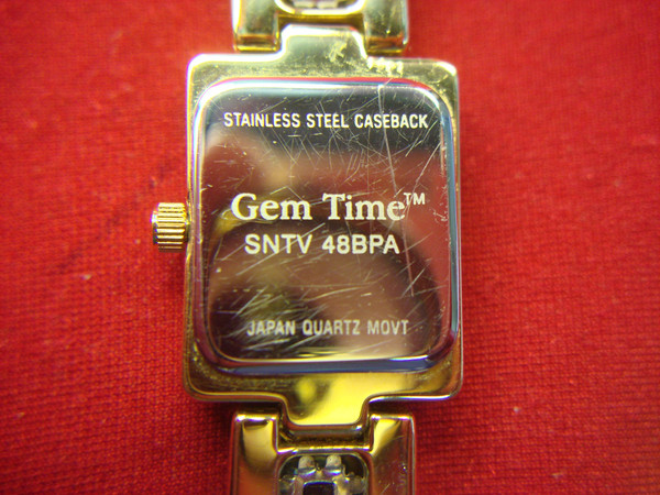 Gemstone Ladies Quartz Watch - Citrine & Aqua Bracelet, Estate Find