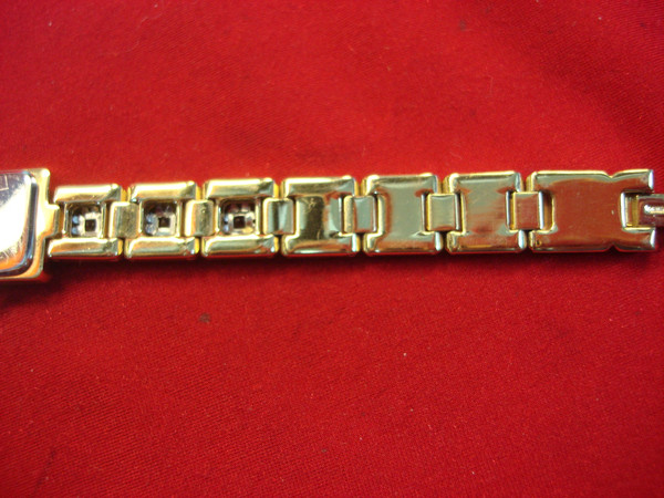 Gemstone Ladies Quartz Watch - Citrine & Aqua Bracelet, Estate Find