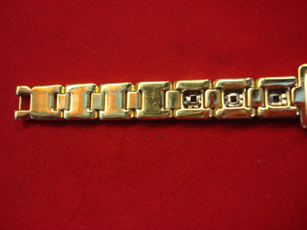 Gemstone Ladies Quartz Watch - Citrine & Aqua Bracelet, Estate Find