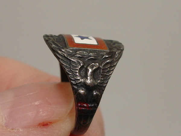 Vintage WWI Sterling Silver Son in Service Ring - Size 4 (USA)