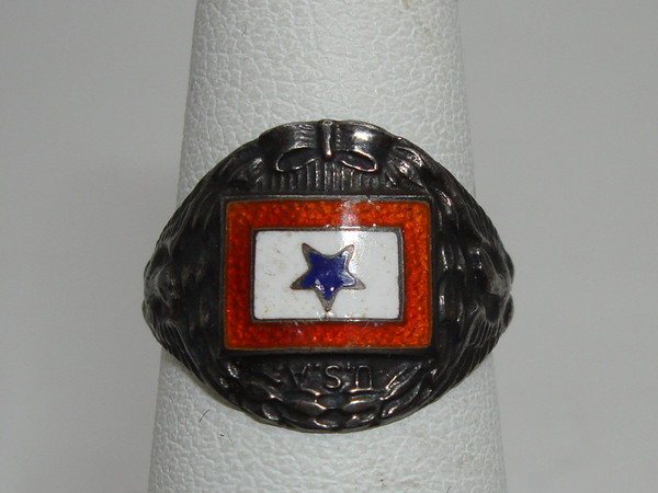 Vintage WWI Sterling Silver Son in Service Ring - Size 4 (USA)